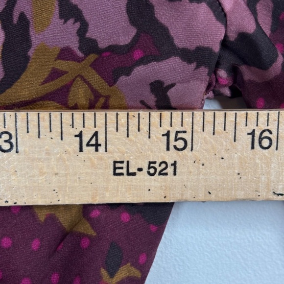 Free People Morning Light Long Sleeve Dress 6 Balloon Sleeve Floral Boho 70s - Picture 13 of 15